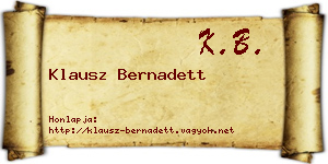 Klausz Bernadett névjegykártya