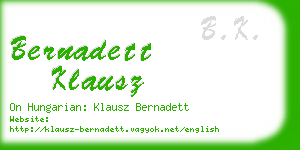 bernadett klausz business card